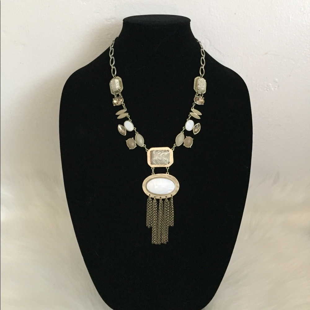 White and Cream Stone Necklace